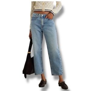 Frame Denim The Hang Light Blue Straight-Leg Jeans